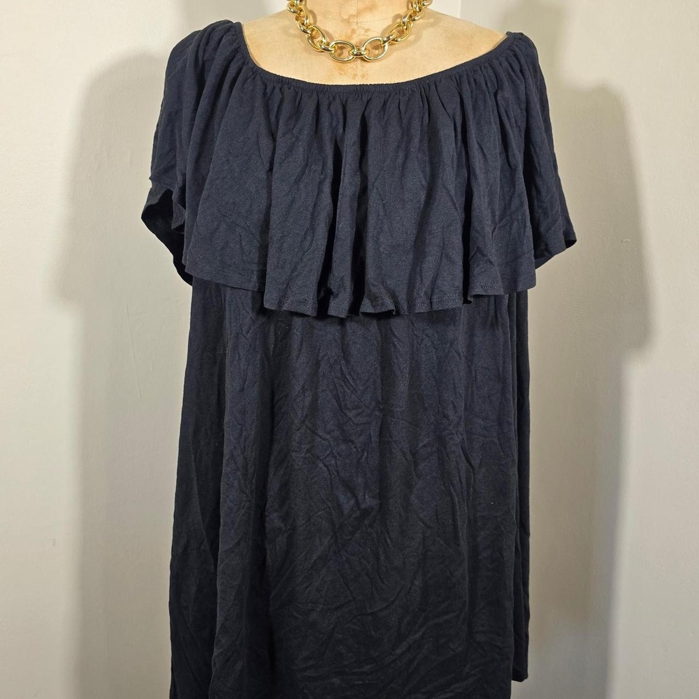Woman Within black ruffle top 5X 38/40